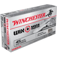 Winchester Win 1911 .45 ACP 230 grain Jacketed Hollow Point Centerfire Pistol Ammunition