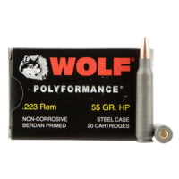 Wolf Ammo .223 Remington 55 Grain Hollow Point Steel Cased Rifle Ammunition