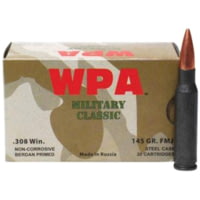 Wolf Ammo Military Classic Ammunition .308 Win 140 gr SP 2750 fps