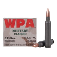 Wolf Ammo Military Classic .223 Remington 55 Grain Full Metal Jacket Steel Cased Rifle Ammunition