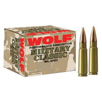 Wolf Ammo .308 Winchester 168 Grain Soft Point Steel Cased Rifle Ammunition