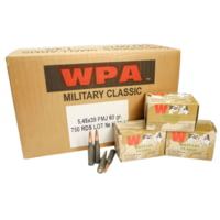Wolf Ammo 5.45x39mm 60 Grain Full Metal Jacket (FMJ) Steel Cased Rifle Ammunition