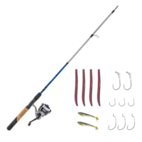 Zebco Ready Tackle Bass 30sz 6 ft 6 in Spinning Combo w/Strike King Tackle, 2 Pieces