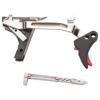 Zev Technologies Fulcrum Ultimate Trigger Kit Black Trigger Pad With Red Safety For Gen 1/2/3 Glock 22/23/24/27/31/32/33/35 ULT-40-B-R