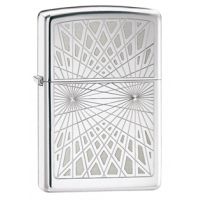 Zippo BS/GD Lines Classic Style Lighter, High Polish Chrome