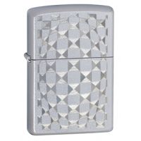 Zippo Cut Glass Classic Style Lighter, Satin Chrome