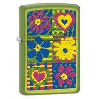 Zippo Funky Flowers Classic Style Lighter, Lurid