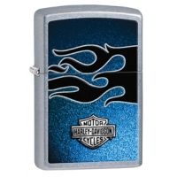 Zippo Harley-Davidson Windproof Lighter, Black/Blue Street Chrome