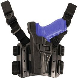 Blackhawk SERPA Level 2 Tactical Holster (Model 430504Bk-R) - Carbon-Fiber Composite, Thigh Platform, Y-Harness