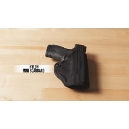 DeSantis Mini Scabbard Holster For S&W Shield - Right Hand Black Leather Belt Holster