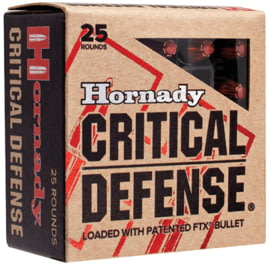 Hornady Critical Defense 9 mm Luger 115 grain Flex Tip eXpanding Brass Cased Centerfire Pistol Ammo, 25 Rounds, 90250