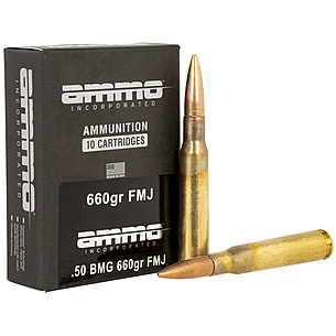 Ammo Inc 50BMG660FMJA10 Incorporated Hunting 50 BMG 660 Gr Full