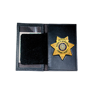Perfect Fit Book Style Police Badge Holder – Black – Made In USA