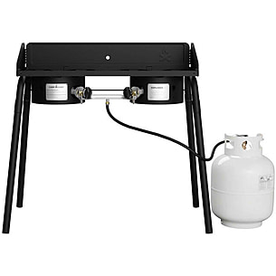 Camp Chef Explorer 2 Burner Stove With Detachable Legs | Up to 32