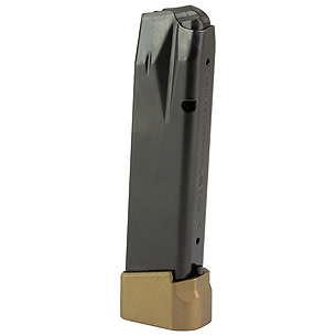 Canik Magazine, 9MM, 21 Rounds 18Rd Mag with +3 Extension, Fits TTI Combat, Full Size, Black With +3 Bronze Extension