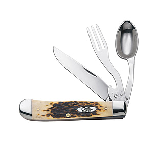 Case 6354HB SS Amber Bone SS Hobo Knife | Free Shipping over $49!