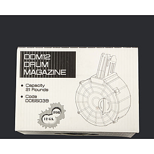 Derya Arms Shotgun Drum Magazine, 12 Gauge, 21 Rounds, Fits DY12, Black