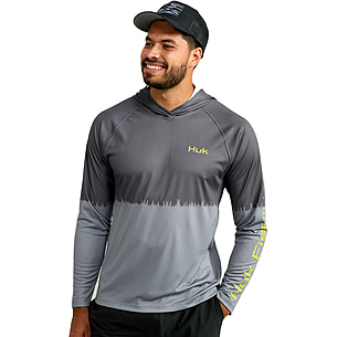 Sweat à Capuche Huk Performance Fishing – 2XL, Noir, Graphique, Léger, Neuf