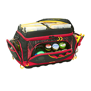 Plano KVD 3700 Signature Series Tackle Bag, Black with Red Accents, Water-Resistant TPE Coated Fabric, Premium Customizable Fishing Storage, Soft Tack Kvd Plano 3700 Bag Angling Direct Plano KVD 3700 Signature Series