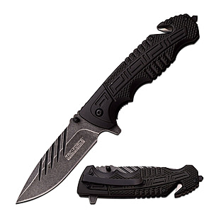 Tac Force TF-688CA Taschenmesser - Schwarz, Robust Mit Gürtelclip & Glasbrecher