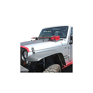 Jeep Wrangler JK JL Jack Mount Hood Hinge Bracket - No Drill Installation 2007-2024 Models