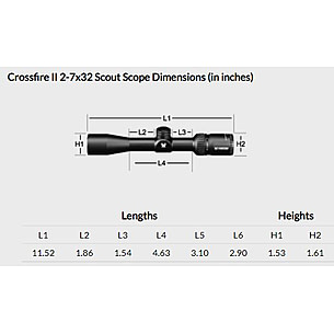 Vortex Crossfire II 2-7x32mm 1in Tube Second Focal Plane Scout Rifle Scope