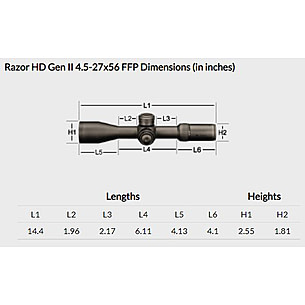 Vortex Razor HD Gen II 4.5-27x56mm 34mm Tube First Focal Plane Rifle Scope