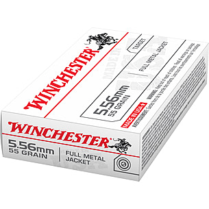 Winchester USA 5.56x45mm NATO 55 grain Ball (M193) Full Metal Jacket Brass Centerfire Rifle Ammunition