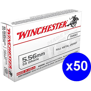 Winchester USA 5.56x45mm NATO 55 grain Ball (M193) Full Metal Jacket Brass Centerfire Rifle Ammunition