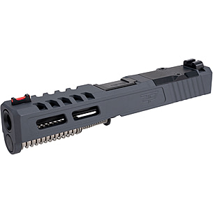 Tungsten Cerakote Glock 17 RMR Cut Complete Upper Slide Assembly With Black Nitride Barrel (No Sights)