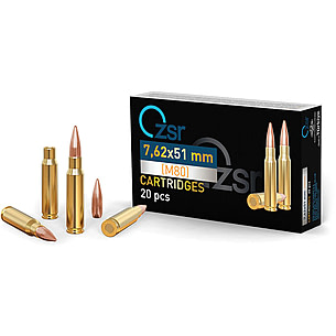 ZSR 7.62x51 M80 147 Grain FMJ Brass Cased Centerfire Rifle