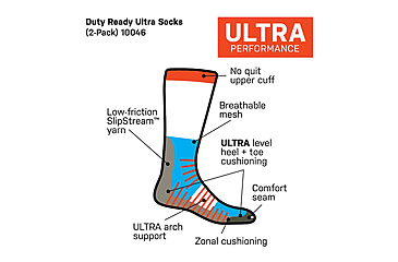 Image of 5.11 Tactical Duty Ready Ultra Crew Socks - Mens, 2 Pack, Black, M, 5-10046019M