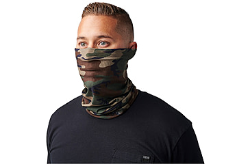 Image of 5.11 Tactical Halo Neck Gaiter - Unisex, Woodland Camo, Woodland Cam, 1 SZ, 89471-938-1 SZ