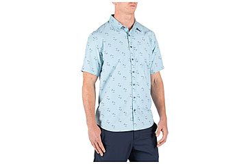 Image of 5.11 Tactical Life's a Breach Short Sleeve Shirt - Mens, Glacier Blue, Small 71385-680-S