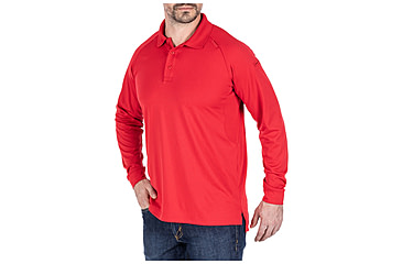 Image of 5.11 Tactical Performance Long Sleeve Polo - Men's, Extra Large, Regular, Range Red, 72049-477-XL