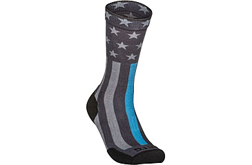 Image of 5.11 Tactical Sock &amp; Awe Crew Thin Blue Line - Men's, Black, L, 10041AA-019-L