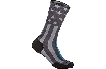 Image of 5.11 Tactical Sock &amp; Awe Crew Thin Blue Line - Mens, Black, Large 10041AA-019-L