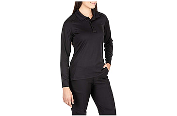 Image of 5.11 Tactical Performance Long Sleeve Polo - Womens, Black, Large, 62408-019-L