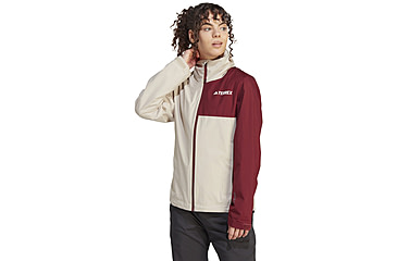Image of Adidas Terrex Multi Rain Rdy Two-Layer Rain Jacket - Womens, Wonder Beige/Shadow Red, Small, IP3839-S