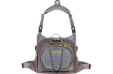 Image of Allen Boulder Creek Fly Fishing Chest Pack, Fits up to 6 Tackle/Fly Boxes, Gray/Lime, 6353