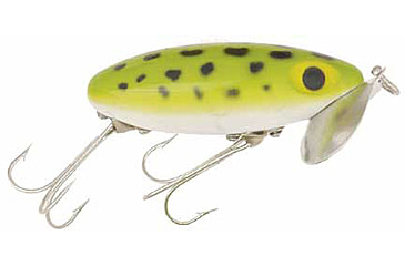 Image of Arbogast Jitterbug Topwater Lure, 2in, 1/4 oz, Floating, Frog/White Belly, G630-06