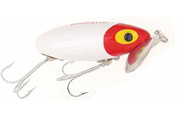 Image of Arbogast Jitterbug Topwater Lure, 2in, 1/4 oz, Floating, White/Red Head, G630-01