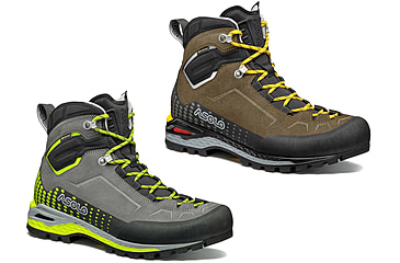 Image of Asolo Freney EVO MID LTH GV MM Hiking Boots - Men's, Graphite/Green Lime, Major Brown/Red