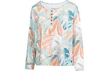 Image of AVID Sportswear Haven Pacifico Henley Shirt - Womens, Sanibel Peach, Extra Large, WK12405SNPXL