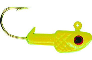 Image of Bass Assassin Crappie Jighead, 1/16 oz, Number 2 Hook Chartreuse Flash, 6/Pack, CJA45005