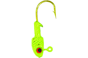 Image of Bass Assassin Crappie Jighead, 1/32 oz, Number 4 Hook Chartreuse Flash, 6/Pack, CJA42005