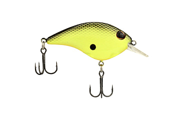 Image of Berkley Clickinft Frittside Hard Bait, Crankbait, 5 Junior, 1/4oz, 2in / 5cm, 2ft-5ft / 0.5-1.5m, Hook Size 7, 2 Hooks, Black Chartreuse, 5 Junior, 1569992