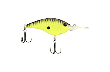 Image of Berkley Clickinft Frittside Hard Bait, Crankbait, 7, 3/7oz, 2 1/2in / 6 2/5cm, 5ft-7ft / 1.5m-2.1m, Hook Size 5, 2 Hooks, Black Chartreuse, 7, 1570032