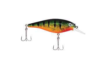 Image of Berkley Flicker Shad Shallow Hard Bait, Crankbait, 2/7 oz, 2 3/4in / 7cm, 3ft-6ft / 1m-2m, Hook Size 6, 2 Hooks, Flashy Perch, 7, 1481603