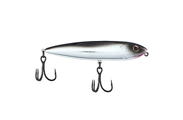 Image of Berkley J-Walker 100 Saltwater Hard Bait, Topwater, Saltwater, 100, 1/2 oz, 100mm, Topwater, Hook Size 4, 2 Hooks, Black Chrome, 1547876